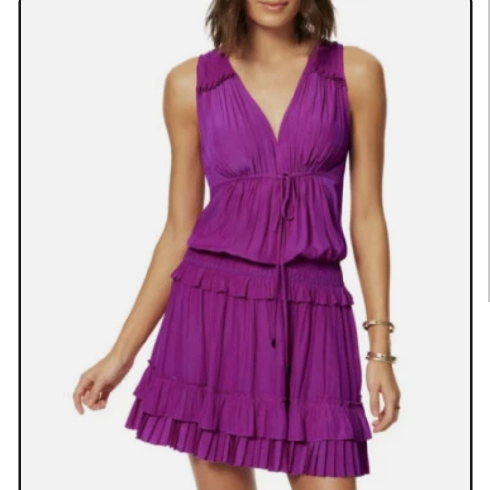 RAMY BROOK HADLEY RUFFLED BLOUSON DRESS XS - Picture 12 of 12